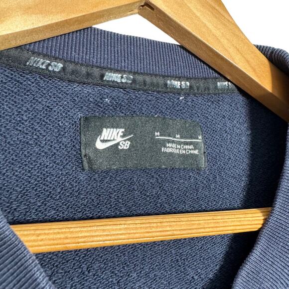 Nike SB Navy Striped Crewneck Sweatshirt Medium Retro Vtg Y2K Skate Pullover - Picture 6 of 7